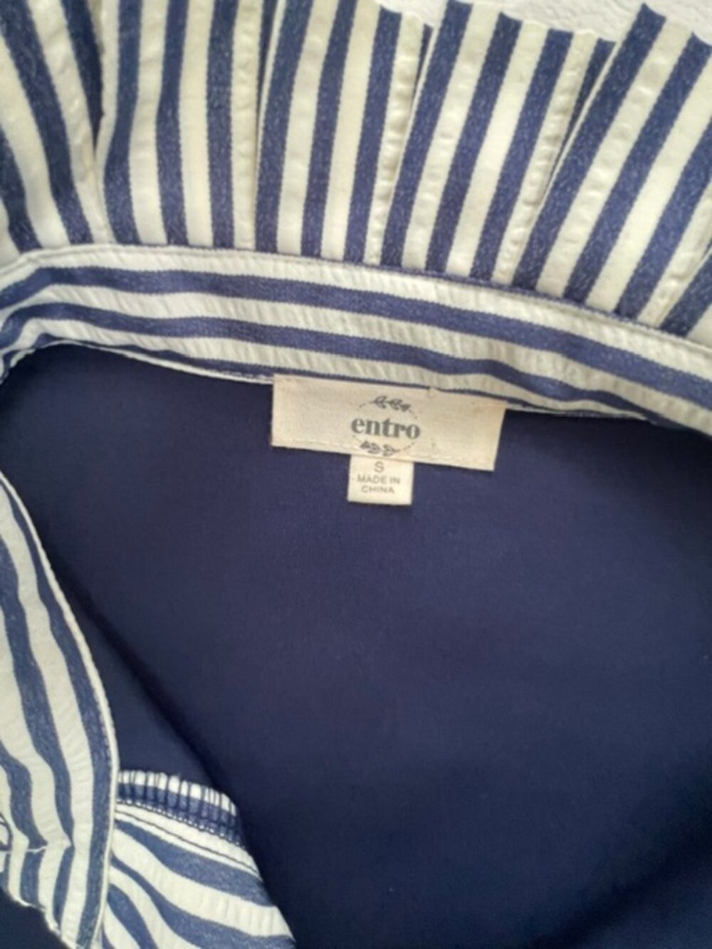 Entro Women's Puff Sleeve Polo Mini Dress, Blue Navy, Size S - Picture 4 of 8